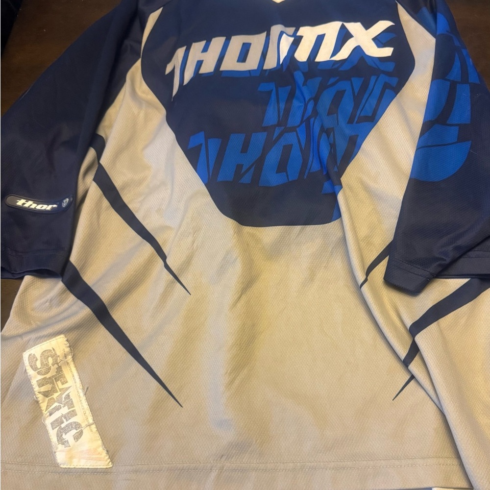 Thor MX Blue and Gray Jersey and riding shorts